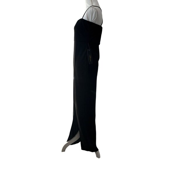 Womens Black Elegant Sleeveless MaxiDress Crisscross Back Straps Evening Wear L - Picture 2 of 11